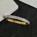 Dior Classic Fashion Diamond Set Blue Enamel Bracelet