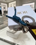 Dior Classic Fashion Versatile Leather Triangle Pendant Keychain