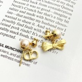 Dior New Fashion Versatile Bow CD Pearl Earrings