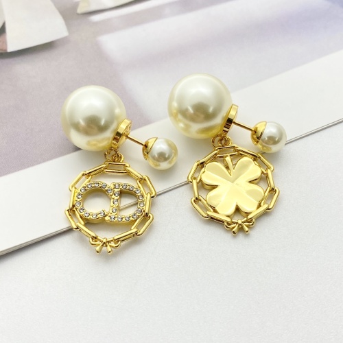 Dior New Fashion Versatile Asymmetric Hollow Full Diamond CD Earrings