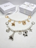 Dior Classic Fashion Versatile Paris Landmark Theme Pearl Pendant