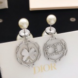 Dior Fashion Versatile Asymmetric Clover Round Earrings