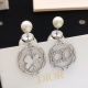 Dior Fashion Versatile Asymmetric Clover Round Earrings