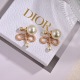 Dior Classic Fashion Versatile Pearl Bow Earrings