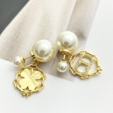 Dior New Fashion Versatile Asymmetric Hollow Full Diamond CD Earrings