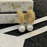 Dior New Fashion Versatile CD Pearl Earrings