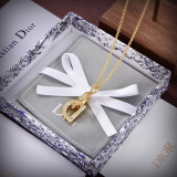 Dior New Fashion Versatile Diamond Set CD Necklace
