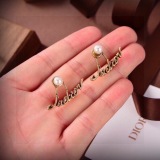 Dior Classic Vintage Letter Pearl Earrings