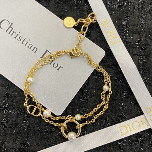 Dior New Fashion Versatile Double layer Pearl Bracelet