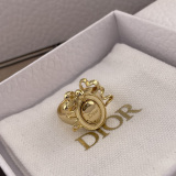 Dior New Fashion Retro Versatile Bow Elliptical Mirror Ring