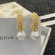 Dior New Fashion Versatile CD Pearl Earrings