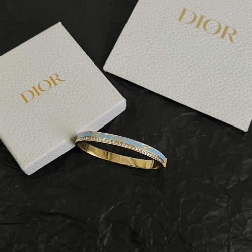 Dior Classic Fashion Diamond Set Blue Enamel Bracelet