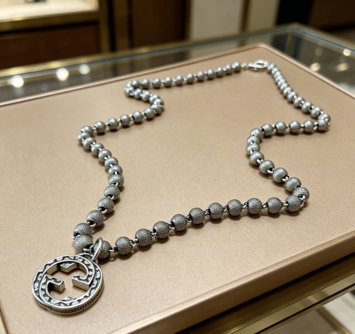 Gucci 2026 Couple Fashion Retro Bead GG Pendant Necklace 60CM