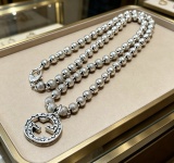 Gucci 2026 Couple Fashion Retro Bead GG Pendant Necklace 60CM