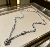 Gucci 2026 Couple Fashion Retro Tiger Head Pendant Necklace 60CM