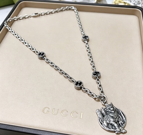 Gucci 2026 Couple Fashion Retro Versatile Wolf Pendant Necklace 60CM