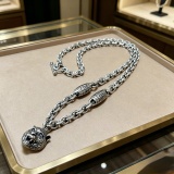 Gucci 2026 Couple Fashion Retro Tiger Head Pendant Necklace 60CM