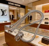 Louis Vuitton Couple Retro Versatile Wide Ring Pendant Necklace 60 CM