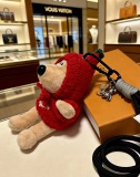 Louis Vuitton Couple Fashion Versatile Headmaster Dog Plush Pendant Keychain 
