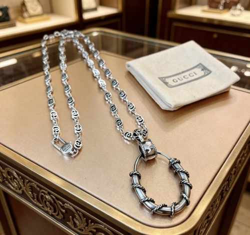 Gucci New Couple High Street Retro Versatile Horseclip GG Necklace 60 CM