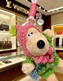 Louis Vuitton Couple Fashion Versatile Headmaster Dog Plush Pendant Keychain