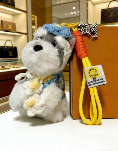 Louis Vuitton Couple Fashion Versatile Cute Schnauzer Pendant Keychain