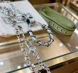 Gucci New Couple High Street Retro Versatile Horseclip GG Necklace 60 CM