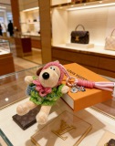 Louis Vuitton Couple Fashion Versatile Headmaster Dog Plush Pendant Keychain