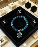 Louis Vuitton Fashion Retro Multi Element Agate Thai Silver Bracelet