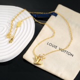 Louis Vuitton Fashion Versatile Diamond studded Letter Necklace