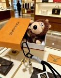 Louis Vuitton Couple Fashion Versatile Headmaster Dog Plush Pendant Keychain
