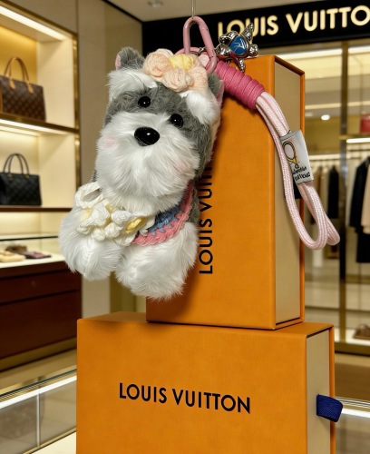 Louis Vuitton Couple Fashion Versatile Cute Schnauzer Pendant Keychain
