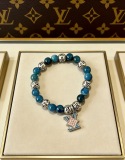 Louis Vuitton Fashion Retro Multi Element Agate Thai Silver Bracelet