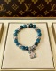 Louis Vuitton Fashion Retro Multi Element Agate Thai Silver Bracelet