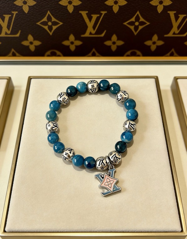 Louis Vuitton Fashion Retro Multi Element Agate Thai Silver Bracelet