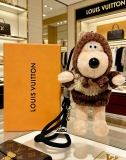 Louis Vuitton Couple Fashion Versatile Headmaster Dog Plush Pendant Keychain