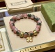 Gucci Couple Fashion Versatile Multi Element Watermelon Crystal Bracelet