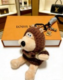Louis Vuitton Couple Fashion Versatile Headmaster Dog Plush Pendant Keychain