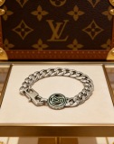 Louis Vuitton Couple Fashion Retro Punk Cuban Chain Bracelet