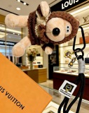 Louis Vuitton Couple Fashion Versatile Headmaster Dog Plush Pendant Keychain