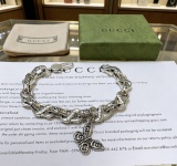 Gucci Couple Fashion Versatile Retro Double G Butterfly Pendant Bracelet