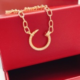 Cartier Classic Fashion Versatile Rose Gold Diamond studded Nail Necklace
