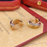 Cartier Classic Fashion Versatile Three Color Smooth Fried Dough Twists Earrings
