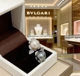 Bvlgari Personalized Fashion Versatile Double Pearl Diamond Set Ring