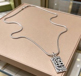 Balenciaga Couple Hip Hop Retro Versatile Snake Bone Chain BB Pendant Necklace