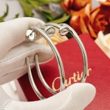 Cartier Classic Fashion Versatile Silver Large Ring Nail Earrings