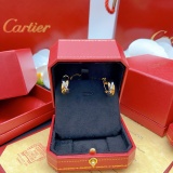 Cartier Classic Fashion Versatile Three Color Smooth Fried Dough Twists Earrings