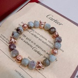 Cartier Couple Classic Fashion Versatile Leopard Agate Bracelet