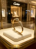 Cartier Classic Fashion Retro Diamond Set Leopard Head Bracelet