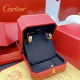 Cartier Classic Fashion Versatile Three Color Smooth Fried Dough Twists Earrings
